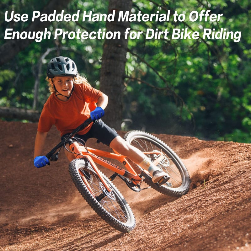 FINGER TEN Cycling Gloves Kids Boys Girls Youth Full Finger Pair Bike Riding, Children Toddler Touch Screen Mountain Road Bicycle Warm Cold Weather Gel Padded, Color Blue Orange Age 2-11 (Green, Small) - Image 4